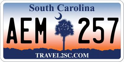 SC license plate AEM257