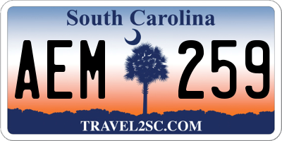 SC license plate AEM259