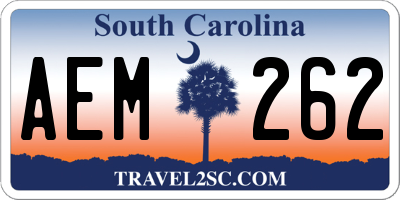 SC license plate AEM262