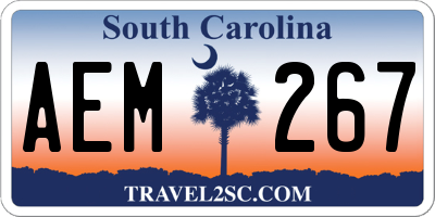 SC license plate AEM267