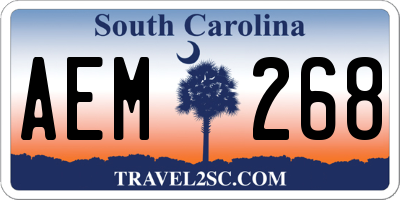 SC license plate AEM268