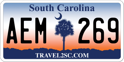 SC license plate AEM269