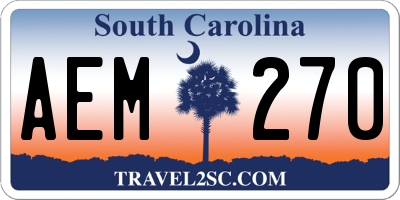 SC license plate AEM270