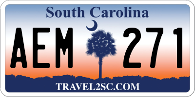 SC license plate AEM271