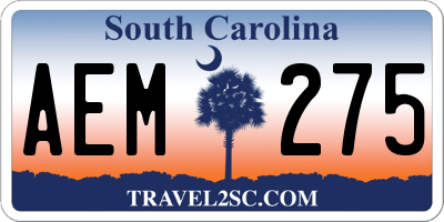 SC license plate AEM275