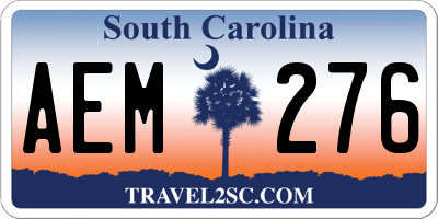 SC license plate AEM276