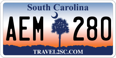 SC license plate AEM280