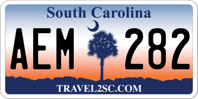 SC license plate AEM282