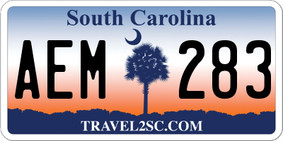 SC license plate AEM283