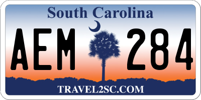 SC license plate AEM284