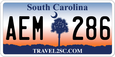 SC license plate AEM286