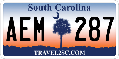 SC license plate AEM287