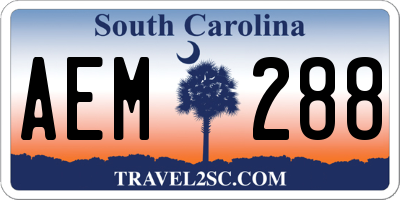 SC license plate AEM288