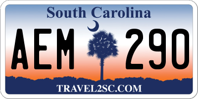 SC license plate AEM290