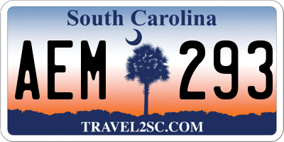 SC license plate AEM293