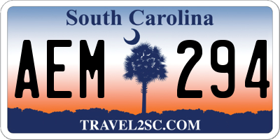 SC license plate AEM294