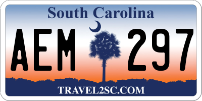 SC license plate AEM297