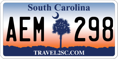 SC license plate AEM298