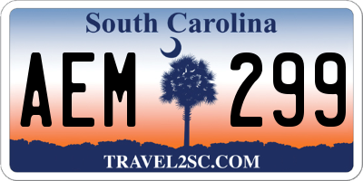 SC license plate AEM299