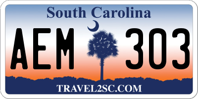 SC license plate AEM303