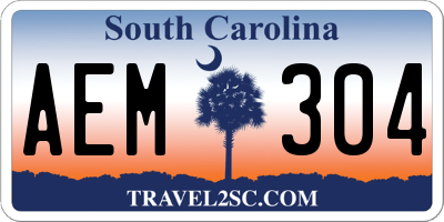 SC license plate AEM304