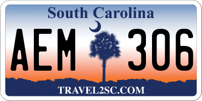 SC license plate AEM306