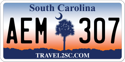 SC license plate AEM307
