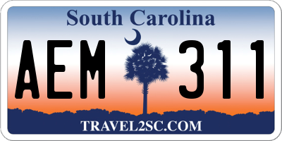 SC license plate AEM311