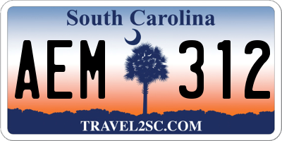 SC license plate AEM312