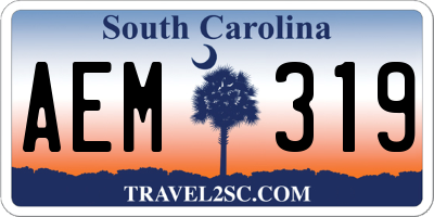 SC license plate AEM319