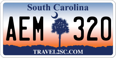 SC license plate AEM320