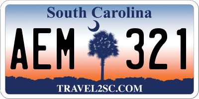 SC license plate AEM321