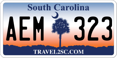 SC license plate AEM323