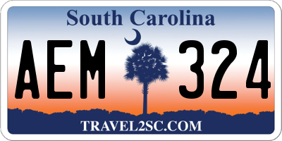 SC license plate AEM324