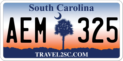 SC license plate AEM325