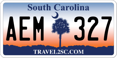 SC license plate AEM327