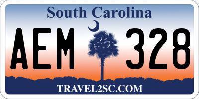 SC license plate AEM328
