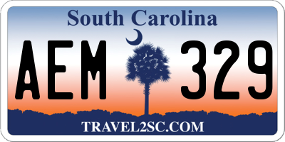SC license plate AEM329