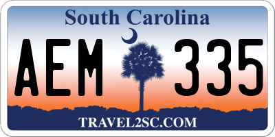 SC license plate AEM335