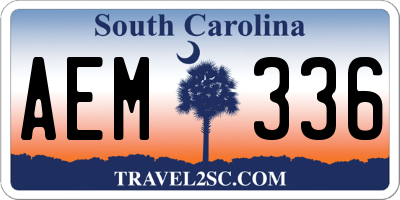 SC license plate AEM336