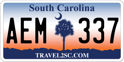 SC license plate AEM337