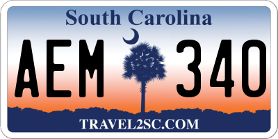 SC license plate AEM340