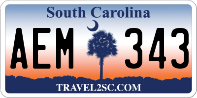 SC license plate AEM343