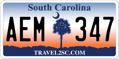 SC license plate AEM347