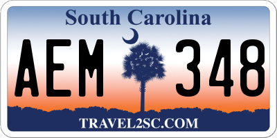 SC license plate AEM348