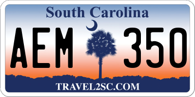 SC license plate AEM350