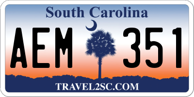 SC license plate AEM351