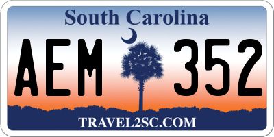 SC license plate AEM352