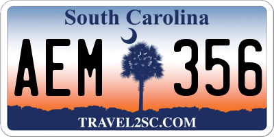 SC license plate AEM356