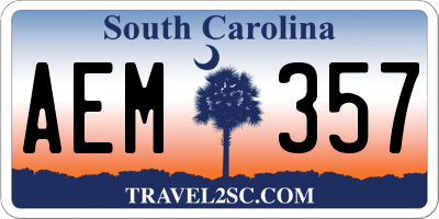 SC license plate AEM357